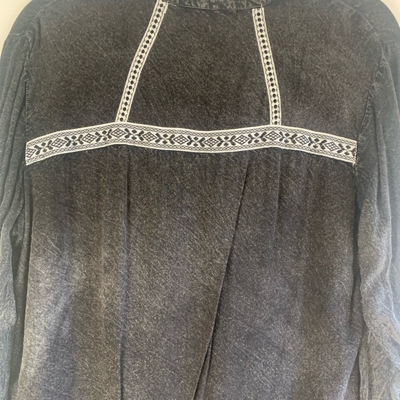 MINKPINK grey button down long sleeve Prairie western Dress - Picture 7 of 8